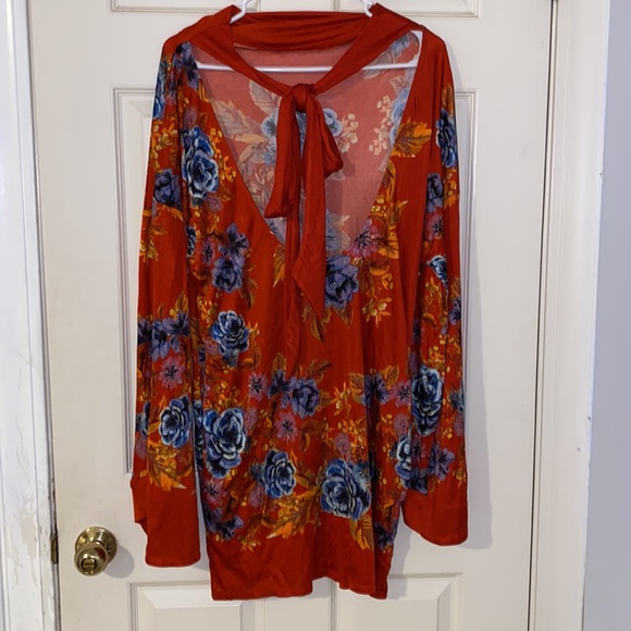 NWT Free People Red Long Sleeve Mini Dress Size M - Picture 9 of 10